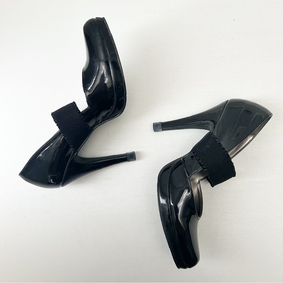 Sam & Libby Mary Jane Platform Heels Black Patent Faux Leather Size 8 - Picture 11 of 15